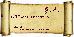 Gönczi András névjegykártya